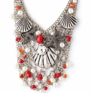 Cluster Ocean Starfish Charms Statement Necklace